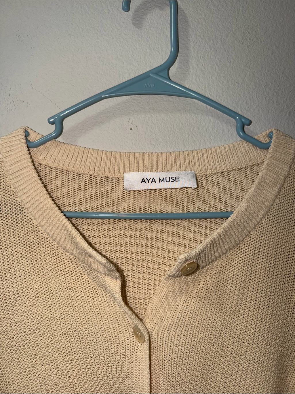 Aya Muse Cotton Blend Cardigan Sweater Long Sleeve Round Neck M Quiet Luxury — image 8 of 8